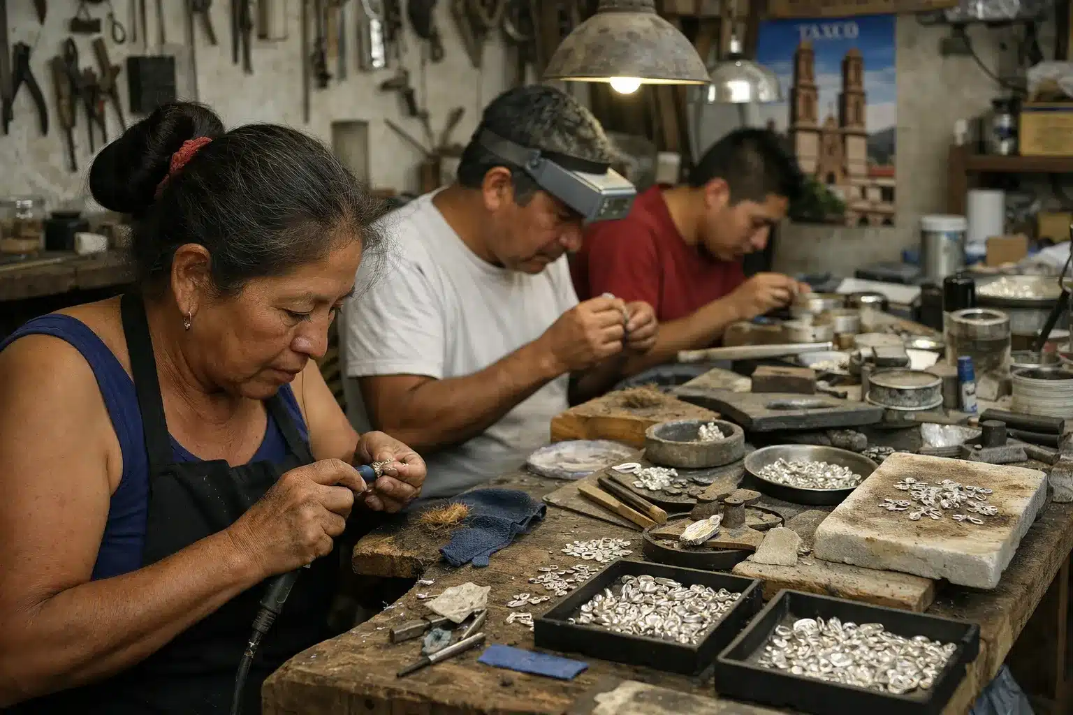 Handmade Mexican Artisan Jewelry Fair trade Mexican silver jewelry workshop in Taxco with artisans crafting handmade pieces risultato