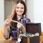 History of Richmond Indiana Hoop Jewelry Store Vintage gold hoop earrings with engraved Richmond IN history motif, available at Hoop Jewelry Store