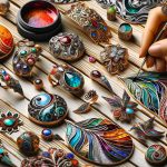 Exploring enameling techniques for colorful jewelry designs, showcasing vibrant colors and intricate craftsmanship