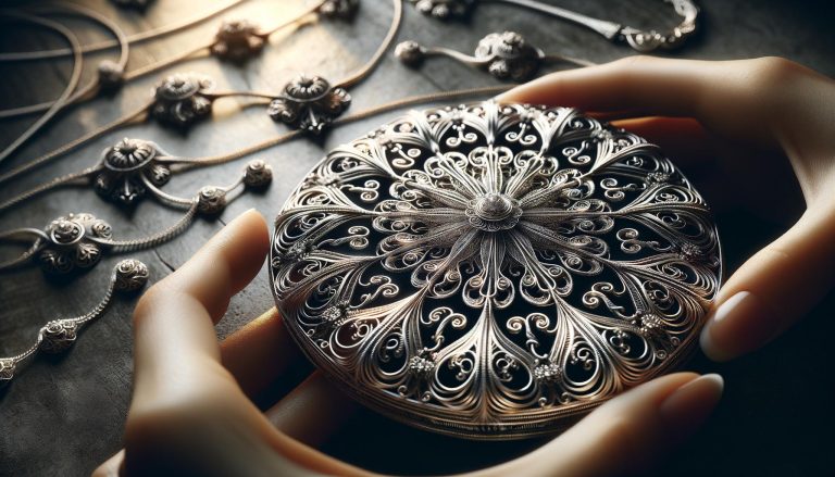 The delicate art of metalwork showcasing intricate, lace-like patterns crafted from fine metal threads
