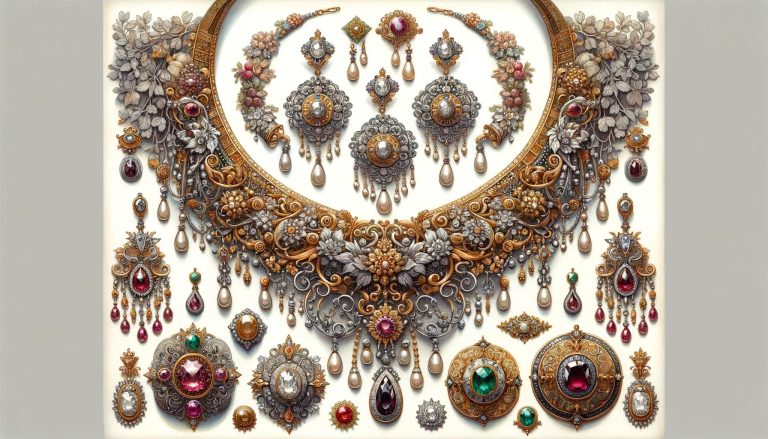 extravagance and elegance, featuring intricate designs and opulent gemstones