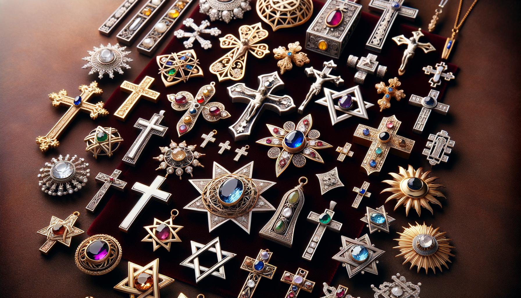 Crosses, stars, and more showcasing diverse spiritual symbols