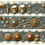The History and Evolution of Jewelry Materials An illustration depicting the history and evolution of jewelry materials, highlighting key changes over centuries