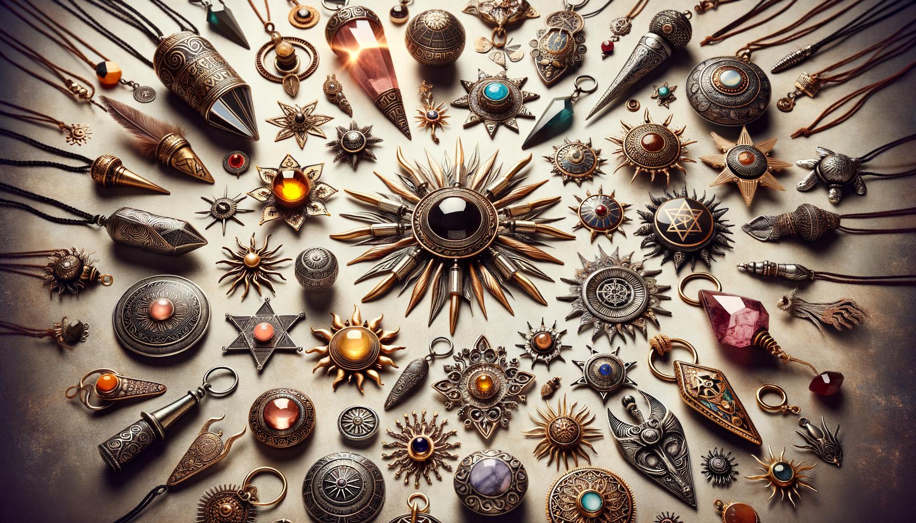 The Power of Amulets and Talismans in Different Cultures 1 Image depicting the power of amulets and talismans in different cultures through various historical artifacts and symbols