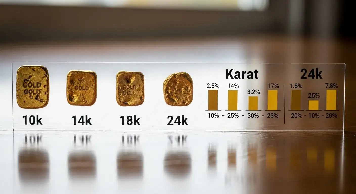 Can You Wear Gold Jewelry in an Mri Gold alloy comparison chart showing different karat percentages and MRI safety implications_risultato