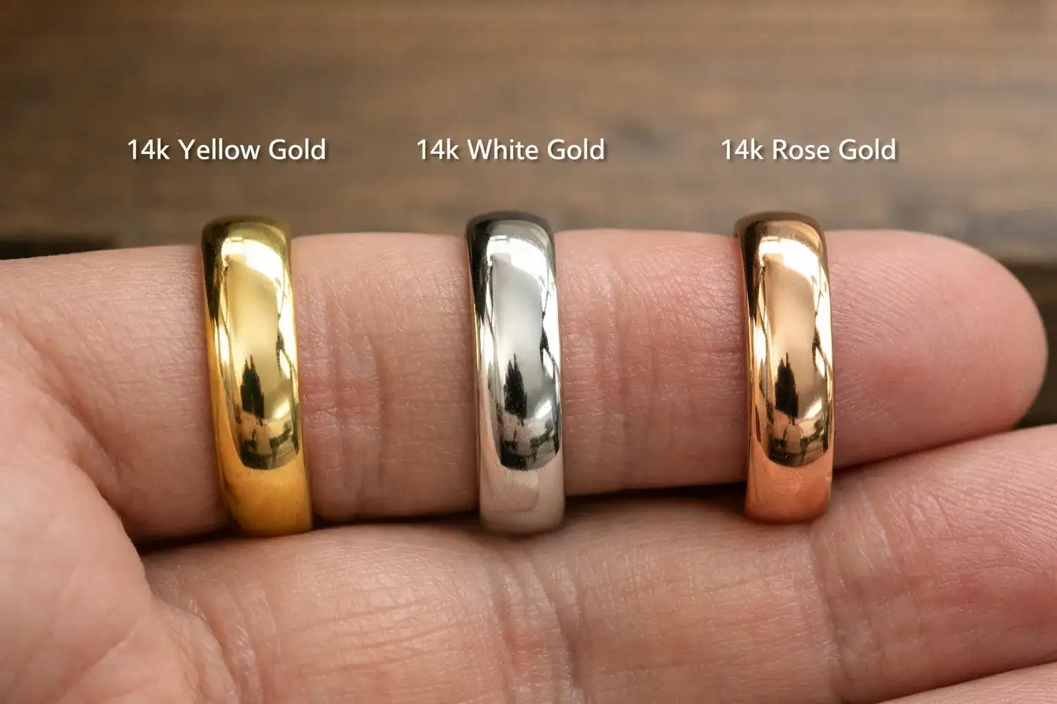 Can You Wear Gold Jewelry in an Mri White gold yellow gold and rose gold rings showing different alloy compositions affecting MRI safety_risultato