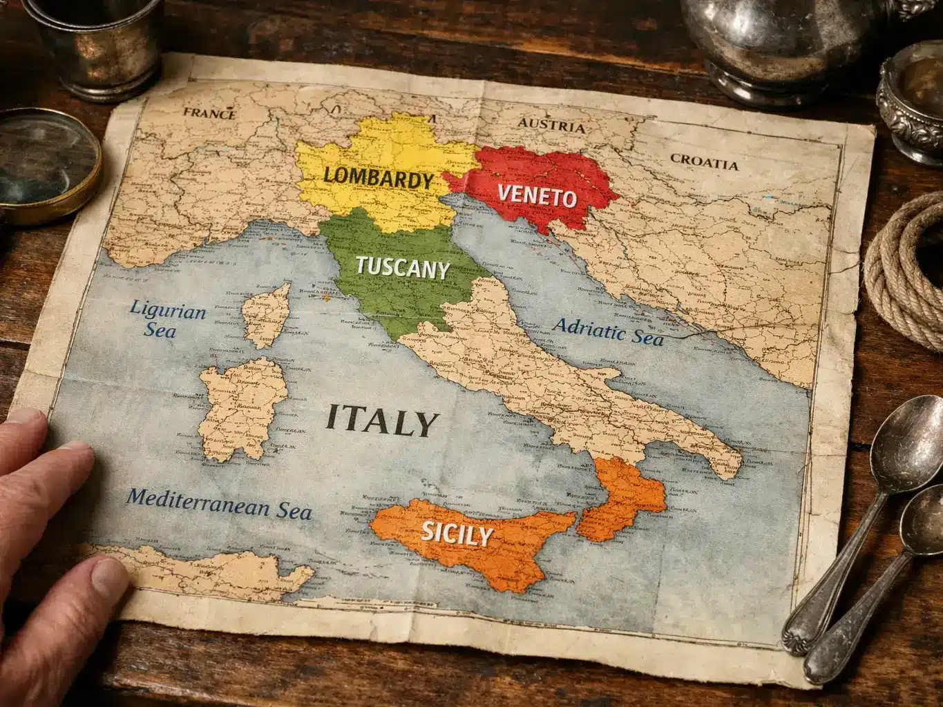 What Does 923 Italy Mean On Jewelry Map of Italian silversmithing regions showing Venice, Florence, Milan, and Sicily jewelry production centers_risultato