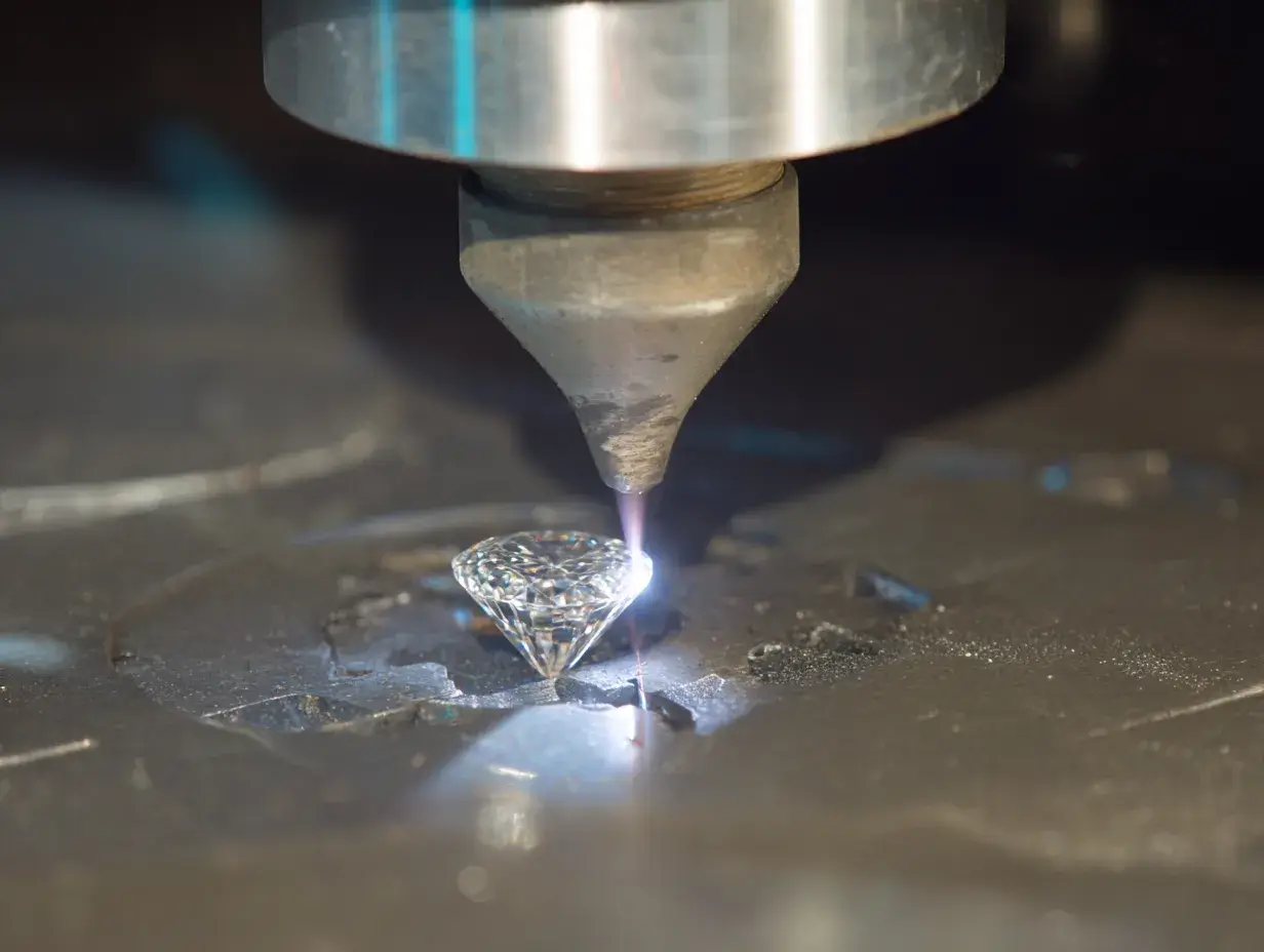 Precision laser cutting diamond for jewelry mass production