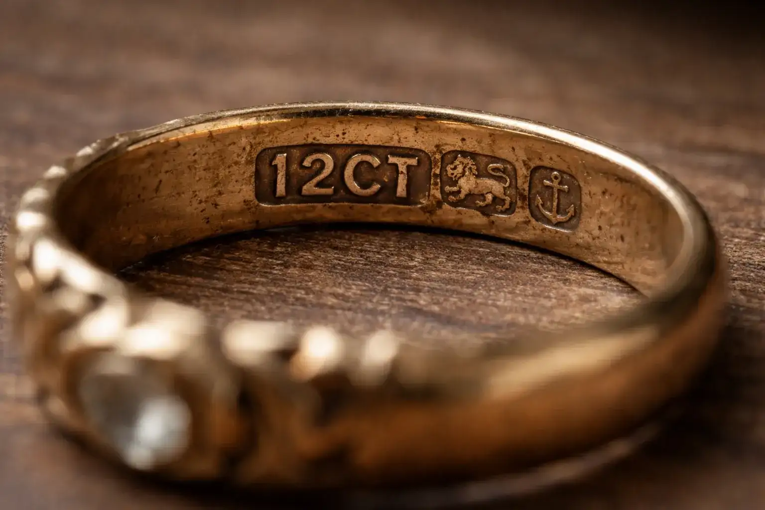 What Does 525 On Jewelry Mean Vintage UK 12-carat gold hallmark from 1900s showing historical gold purity marking_risultato