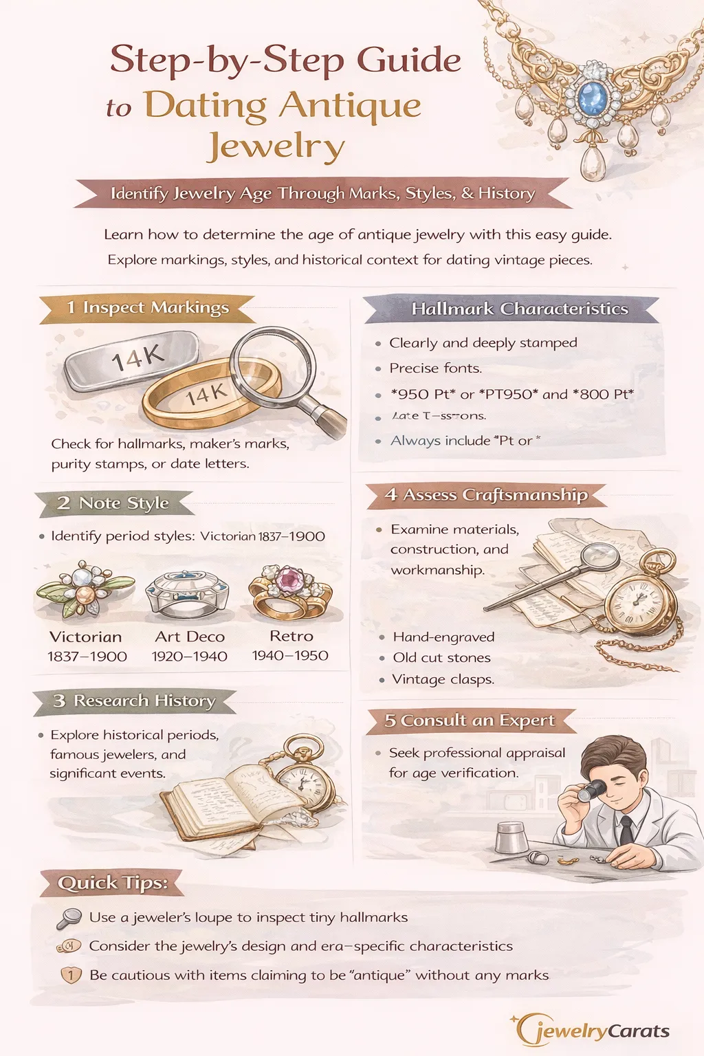 How to Date Antique Jewelry by Marks